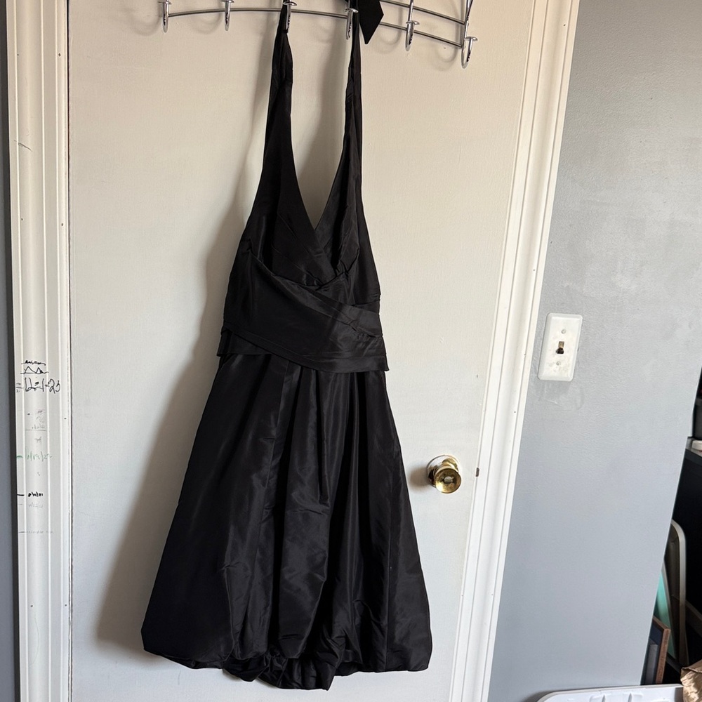 Donna Ricco Black One-Shoulder Cocktail Dress